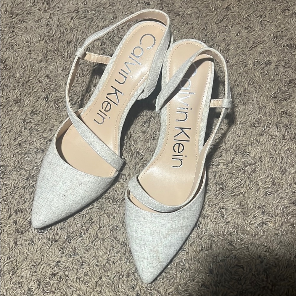 Calvin Klein Women's Gray Slingback Heels